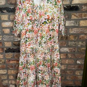 Elegant Floral Long Sleeve Dress
